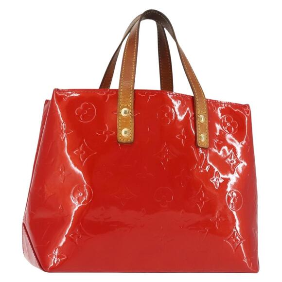 LOUIS VUITTON Monogram Vernis Reade PM Hand Bag Red Rouge M91088 - Picture 1 of 12